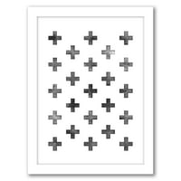 AmericanFlat Swiss Cross uzorak na bijeli po motiviranim tipom bijelog okvira Zidna umjetnost