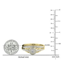 DazzlingRock kolekcija okrugli bijeli dijamantski zaručni prsten za uključivanje klastera za žene u