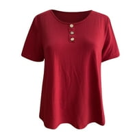 PXiakgy ženska majica kratki rukav casual bluza tunika crvena + l