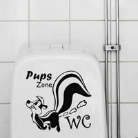 Zidne naljepnice za zidne naljepnice TureClos štenaca WC kupatilo WC Sobe Crtioon Životinjske vjeverice