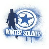 Muškarci Marvel Falcon i zimski vojnik Bucky Spray lampo Grafički grafički tee bijeli mali
