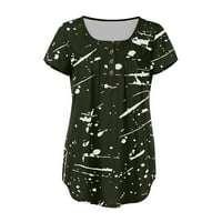 Košulje za žensku modnu ležernu tasteru za tiskane majice ovratnik kratkih rukava Pulover TOP vojska