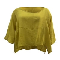 Fanvereka ženski vrhovi Ljeto u boji okruglog vrata labav rukavac labava majica za žene S M L XL XXL