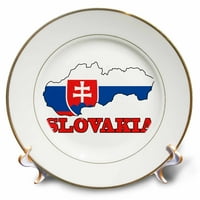 Zastava Slovačke u obrisu Mapa zemlje i imena, Slovačka porculanska ploča CP-63202-1
