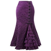 Sanviglor Ladies Maxi suknje Cvjetni print duga suknja Fishtail Vintage Beach Purple M