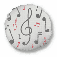 Glazbena notacija kombinacija šareni uzorak okrugli jastuk jastuk za uređenje kućnog ukrasa