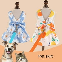 Mairbeon Slatka haljina za pse i povodac set sa ukrasom za lukknot kućne mačke princeza haljina za proljetne