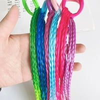 Višebojne pletenice Dodaci za kosu Pribor s gumenim trakama Rainbow frizura Ponytails pletenica sintetička