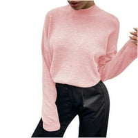 Simplmasygeni Ženski pulover dugih rukava Duge pulover Modni i zimski casunski gumb Okrugli izrez Čvrsta boja džemper vrhovi bluza