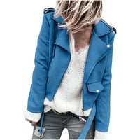 Fesfesfes ženska jakna s dugim rukavima otvorena prednja kratka odjeća sa patentna jakna kaput vrhunska
