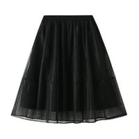 Multitrast ženska tulle duga suknja, modne tačke visokog struka Ispis Slojevita midi a-line suknja
