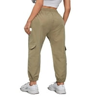 Ženske hlače Čvrste struk teretni pantalone Khaki M