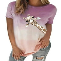 GVMFIVE ženske ležerne gradijentni tisak kratkih rukava na majici labava bluza
