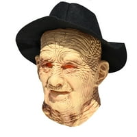 Halloween zastrašuju glava glava za glavu starčev čovjek koji nosi šeširu za glavu za bijeg za bijeg