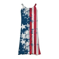 Tkinga modna nezavisnost dana Ženska ležerna ispis labava sastavljanja sa ramena Mini plaža haljina