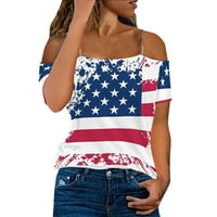 Gyujnb 4. jula vrhovi za žene špagete kaiševe bez rukava na vrhu američke zastave Patriotske košulje