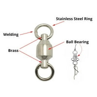 Izdržljiva veličina visoke kvalitete 0 # do 10 # Heavy Duty Ball Soling Ring Ribolovni valjani okretni konektor ležaj 8