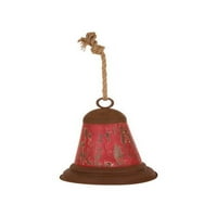 Proslave proslave JK Božićno zvono dekoracija, metal, rustikalni crveni