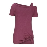 Žensko ljeto hladno rame na vrhu kratkih rukava za bluza za bluzu za bluzu za uvijanje u kratkim rukavima