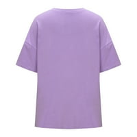 Gaecuw Womens Ljetni vrhovi Bluze za ruljine The Rool rukava TEE TEES majice Majice Čvrsti vrhovi V