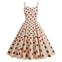 Lovskoo ženska vintage polka dot halter haljina Halloween 1950S cvjetni kozbiljski proljetni retro rockabilly