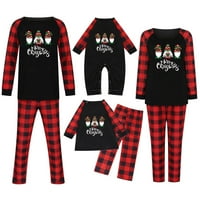 Dianli Božićna porodica pidžama, dječji odmor Christma Pajama Porodica Porodica PJS postavljena Dječja spavaća odjeća Elk Xmas Jammies Plaid Print PJS Postavlja pidžame s dugim rukavima na prodaju