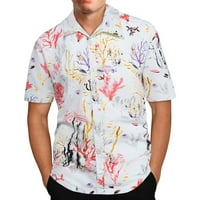 Muška havajska ispis rever kratkih rukava majica za muškarce dugih rukava za odmor