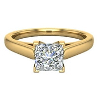 Dijamantni zahod za žene za žene Gia certificirana princeza Solitaire Diamond Ring 14K Gold 0. Carat