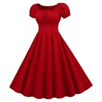 Wofeydo haljine za žene, vrat zabava Ljeto Retro 60-ima rukav ženski haljina kratka 50-ih vintage ženska