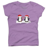 Božićni pingvini su tako slatke djevojke ljubičaste grafičke grafike - dizajn ljudi L