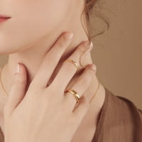 Prsteni prsten, jednostavan zlatni prsten, minimalistički ring za slaganje, savršen poklon za nju -