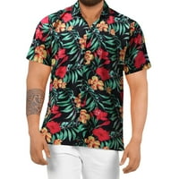 Luiyenes muškarci proljeće Ljetna casual majica cvjetna havajska plaža tropske vrhove casual gumba niz