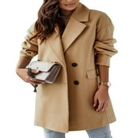 GLONME Ženska jakna s dugim rukavima Otvorena prednja zimska topla odjeća Ležerne prilike zadebljane