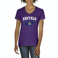 MMF - Ženska majica V-izrez kratki rukav, do žena Veličina 3XL - Buffalo