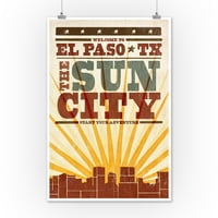 El Paso, Teksas, Skyline i Sunburst Stil zaslona
