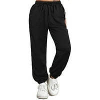 Žene Activewear Sportske hlače Konkurent mrkve čvrste hlače crne s
