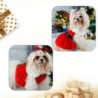 Sehao Santa Dog Christmas Outfit Thermal Holiday Puppy kostim haljina za kućne ljubimce Crna S