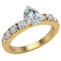 Dijamantni zaručni prstenovi za žene Gia certificirani kruški rezani rezgiageri dijamantni prsten 18k