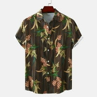 Havajska majica za muškarce s kratkim rukavima prema dolje Tropska košulja za print Party za odmor za