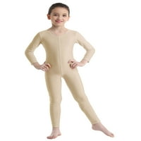 Dječje djevojke Solidne boje dugih rukava balet ples Leotard Gymnastics Onitard Biketard, veličine 5-