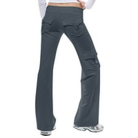 Ženske teretne hlače visokog struka Crna teretna hlače Ležerne prilike sa sobom labava vježba hlače