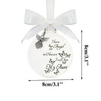 Toyfunny Božićno spomen-ukrasi okrugli oblik leptir print ornament božićnog privjeska za spomen-rodbine