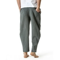 Daqian znojne hlače za muškarce čišćenje muške posteljine pamučne lagane lagane elastične strugove hlače