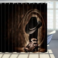 Zapadni dekor za zavjese retro kaubojske čizme i šešir sa konopcem kupaonice za zavjese od poliestera