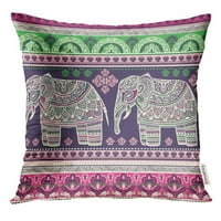 Paisley Vintage Graphic Lotus etnički slonova Afrička plemena Boja knjiga Print cvjetni jastučni jastuk
