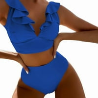 SNGXGN Plus Siličij kupaćih komisija za žene Žene High Cut Bikini setovi rebrasti V-Wire Cami Bikini