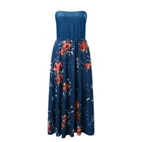Ženska ljetna modna modna komopta dugačka suknja Džepska ružerska haljina