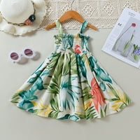 Pedort mamusne haljine za tinejdžerske djevojke Ležerna haljina djevojčica Ljetna cvjetna suknja s lukom Slatka odjeća bez rukava A, 110
