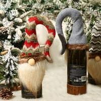 Božićni gnomi Poklopac za vino Santa, Ručno rađeni švedski Tomte plišani gnomi Toppers boce za vino