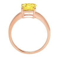 1. CT sjajan momak simulirani žuti dijamant 14k Rose Gold Solitaire Prsten SZ 7.25